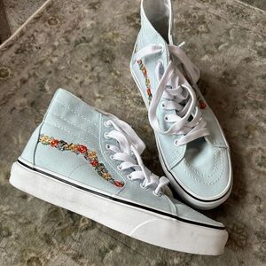 Vans Light Blue Floral High-Top Sneakers